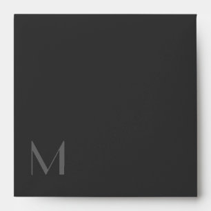 Modern Grey Monogram Personalised Envelopes