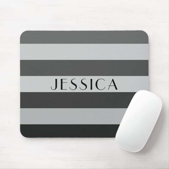 Modern Grey Name Mouse Pad (With Mouse)