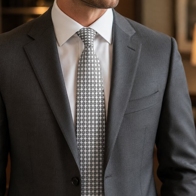 Modern Grey Octagon Pattern Tie (Creator Uploaded)