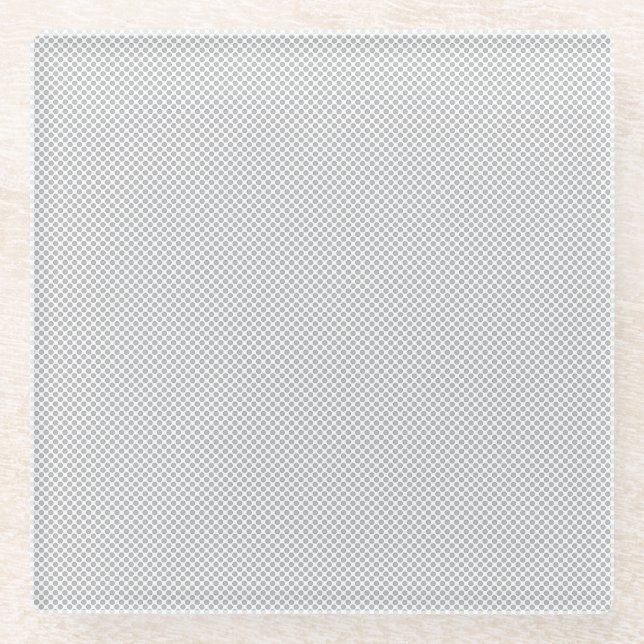 Modern Grey Polka Dot Event Sign Background Glass Coaster (Front)