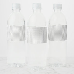 Modern Grey Polka Dot Event Sign Background Water Bottle Label