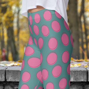 Modern Grey Polka Dot Pattern Leggings