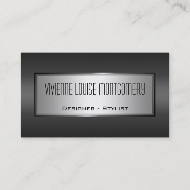 Modern Grey Professional Designer Business Card (Front)