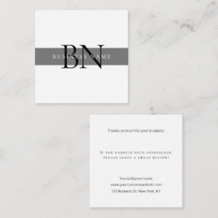 Modern Grey Professional Monogram Thank You Card