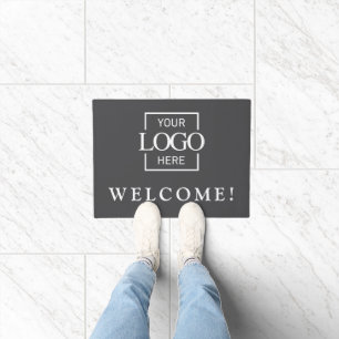 Modern Grey Promotional Business Logo Door Mat