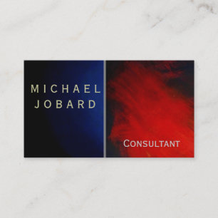Modern Grey Red Blue Consultant Business Card