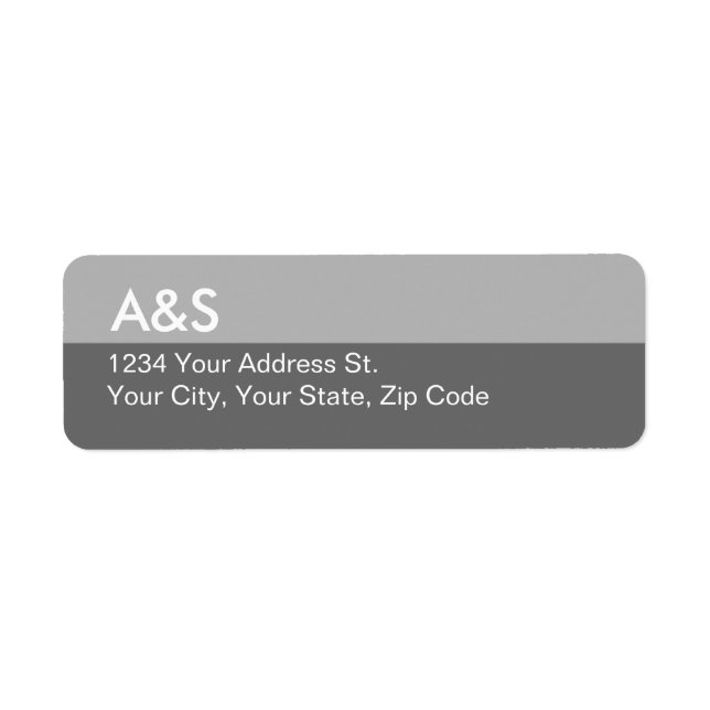 Modern Grey Return Address Labels (Front)