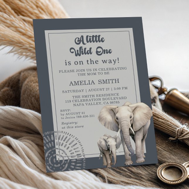 Modern Grey Safari Baby Shower Invitation (Creator Uploaded)