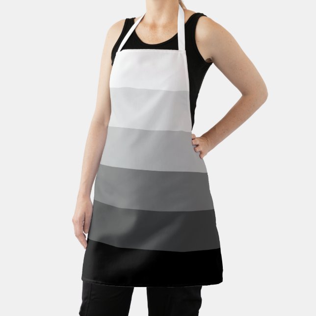 Modern grey scale gradient stripes pattern apron (Insitu)