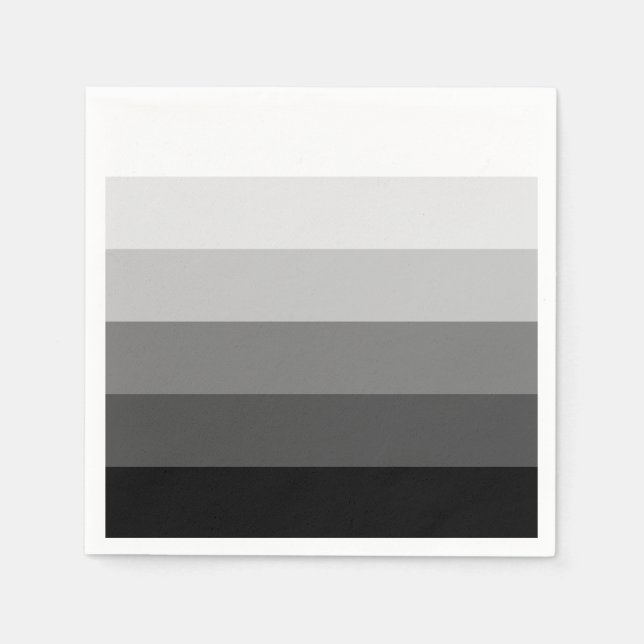 Modern grey scale gradient stripes pattern napkin (Front)
