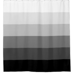 Modern grey scale gradient stripes pattern shower curtain