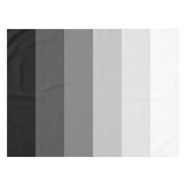 Modern grey scale gradient stripes pattern tablecloth (Front (Horizontal))