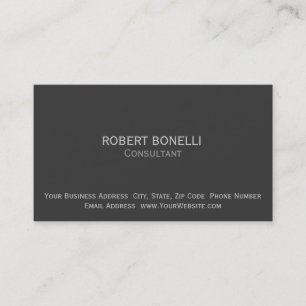 Modern Grey Simple Plain Consultant Business Card