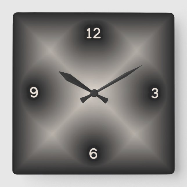Modern grey square wall clock (Front)