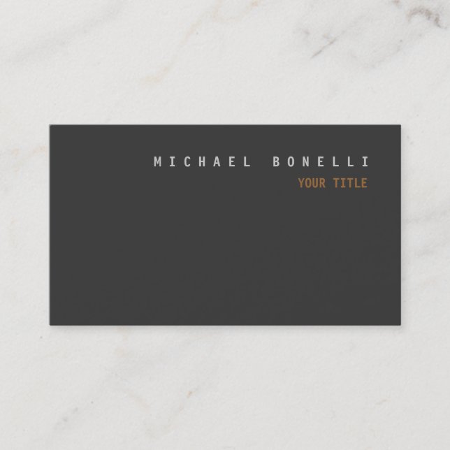 Modern Grey Stylish Professional Business Card (Front)