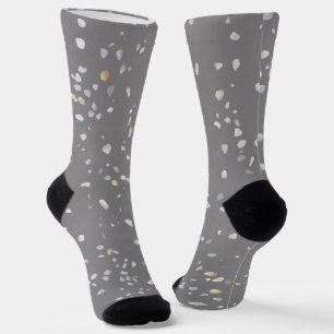 Modern Grey Terrazzo Socks