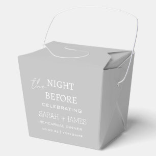 Modern Grey the Night Before Rehearsal Dinner  Favour Box