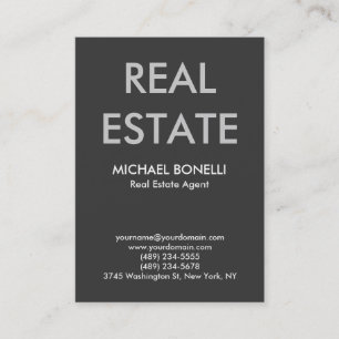 Modern grey trendy real estate agent business card