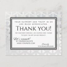 Modern Grey Triangle Thank You for your Order Card