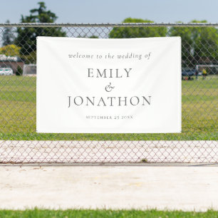 Modern Grey Typography Welcome to Wedding Banner