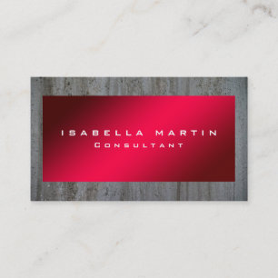 Modern Grey Wall Red Unique Trendy Creative Business Card
