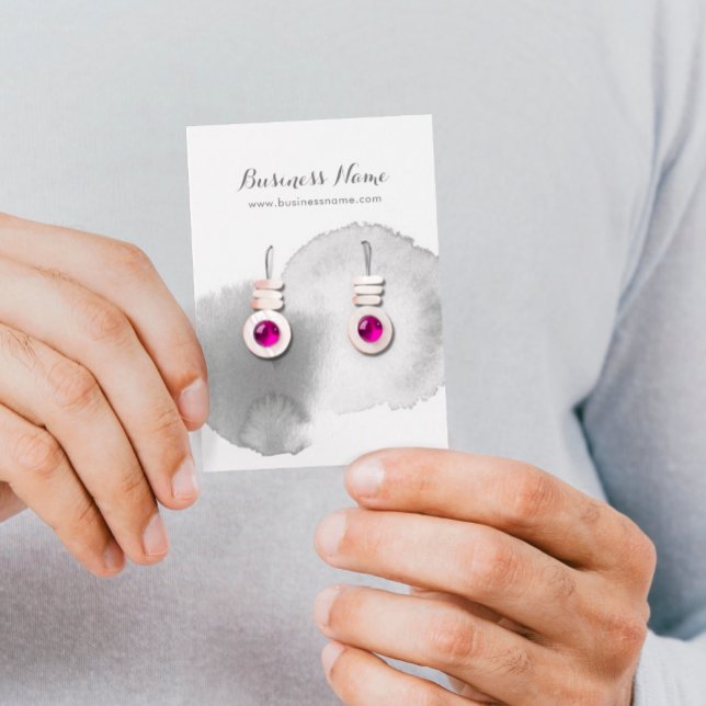 Modern Grey Watercolor Background Earring Cards (Creator Uploaded)