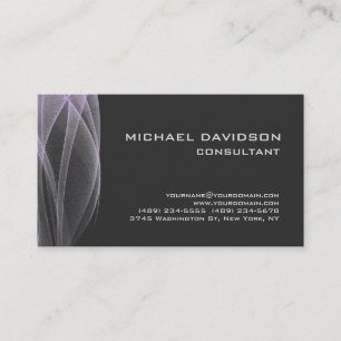 Modern Grey Wave Pattern Abstract Elegant Stylish Business Card