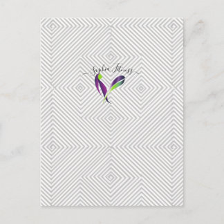Modern Grey White Geometric Diamond Pattern Custom Postcard