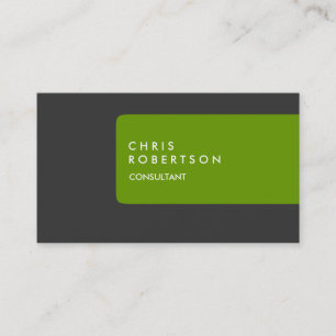 Modern Grey White Green Stripe Business Card