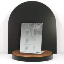 Modern Grey White Hair Stylist Price List/Menu