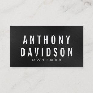 Modern Grey White Huge Letters Business Card