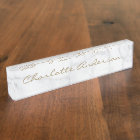 Modern Grey White Marble Personalised Name