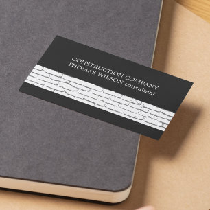 Modern Grey White Wall Construction Business Card