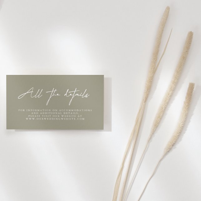 Modern Grey & White Wedding Website Enclosure Card (Creator Uploaded)