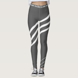 Modern grey white workout  leggings