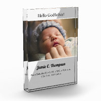 Modern Grey Will you be my Godfather baby photo