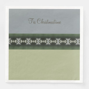Modern Grey With Green Napkin