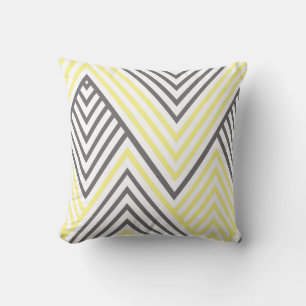 Modern Grey Yellow Pattern Cushion