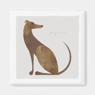Modern Greyhound Portrait Magnet