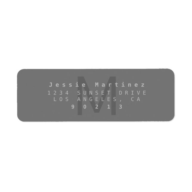 Modern Greys Return Address Label (Front)