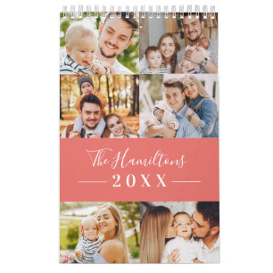 Modern Grid Collage Photo Family 2022 Calendar