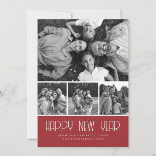 Modern Grid New Year Photo Holiday Card