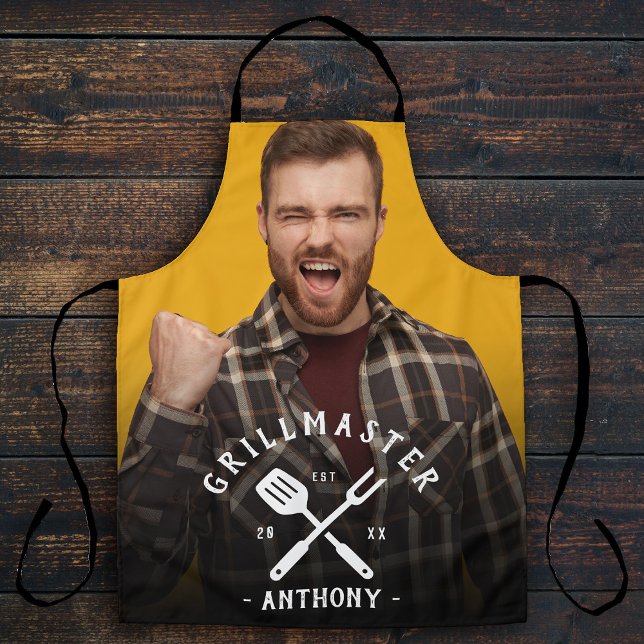 Modern Grillmaster Cool Name Men's Apron (Creator Uploaded)