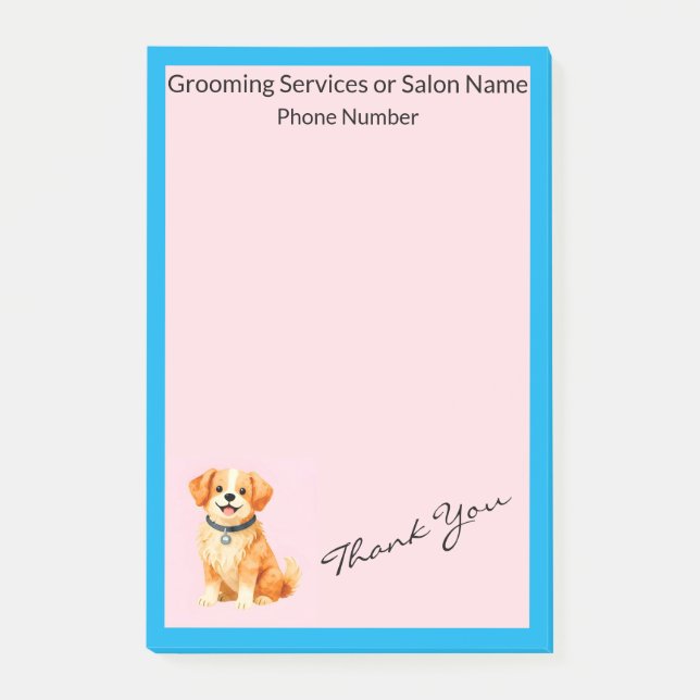 Modern Grooming Dog Personalised Collection Post-it Notes (Front)