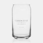 Modern Groomsmen Gift Elegant Best Man Wedding Can Glass<br><div class="desc">This sophisticated wedding party beer can glass, crafted for your wedding celebration, boasts an elegant border and traditional typography. It showcases the individual's name, title, and the date of the wedding in a classic, black minimalist design. To customise, simply input the groomsman's name, their specific titles, and the date into...</div>