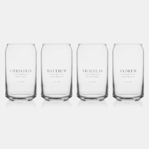 Modern Groomsmen Gift Elegant Best Man Wedding Can Glass