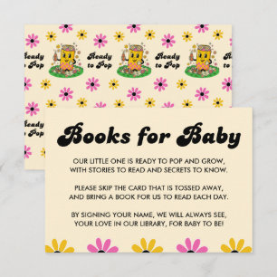 Modern Groovy Daisy Pink Yellow She's Ready to Pop Enclosure Card