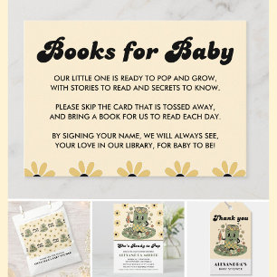 Modern Groovy Daisy Sage Green She's Ready to Pop Enclosure Card