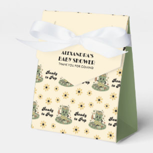 Modern Groovy Daisy Sage Green She's Ready to Pop Favour Box