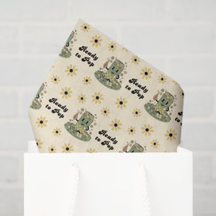 Modern Groovy Daisy Sage Green She's Ready to Pop Tissue Paper